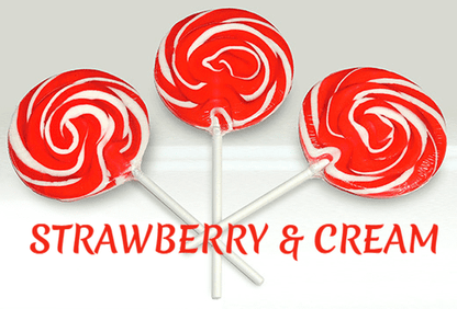 SWIRLY ROCK LOLLIPOPS STRAWBERRY AND CREAM